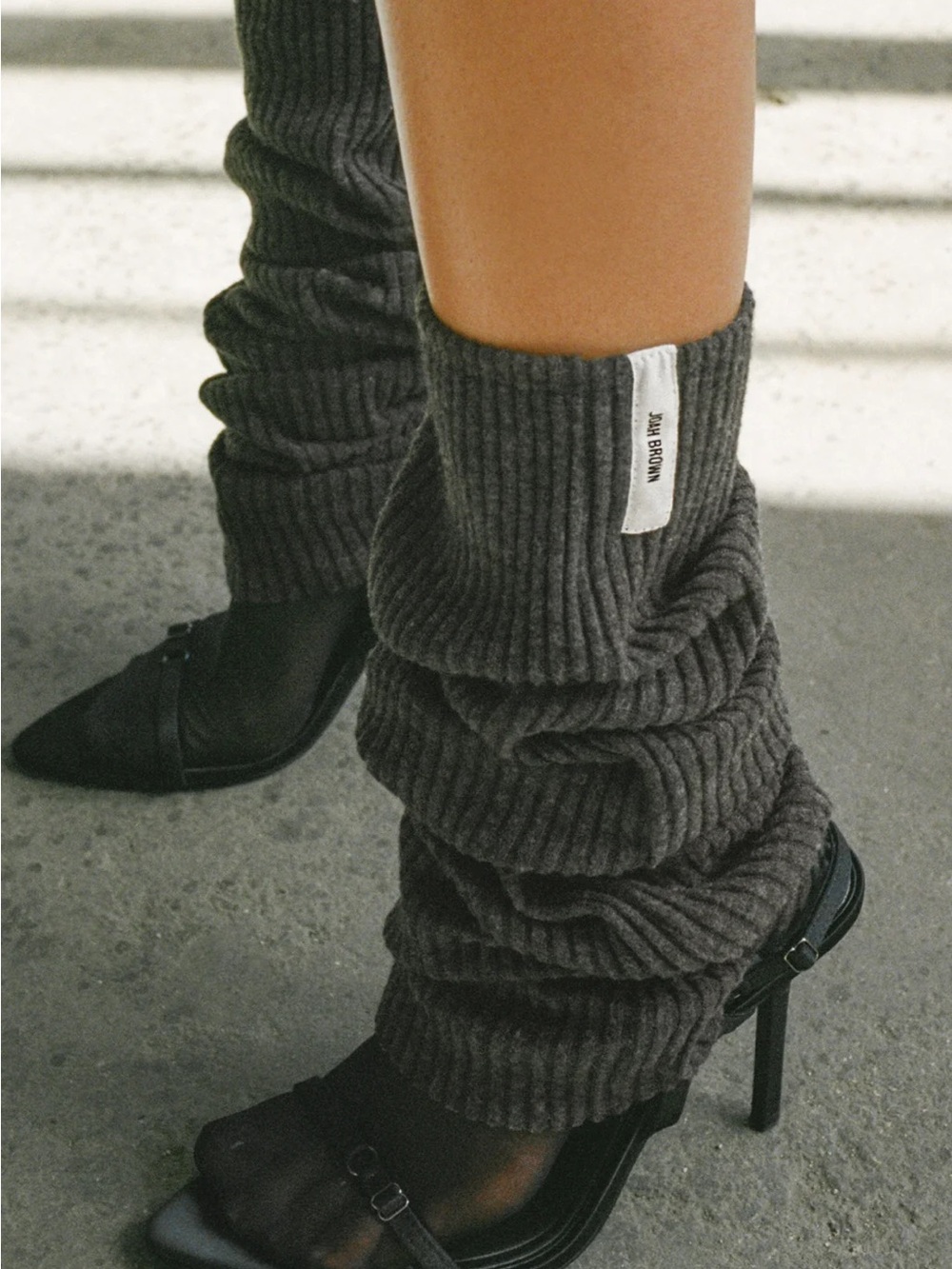 ♡ Joah Brown Luxe Knit Leg Warmers Ink